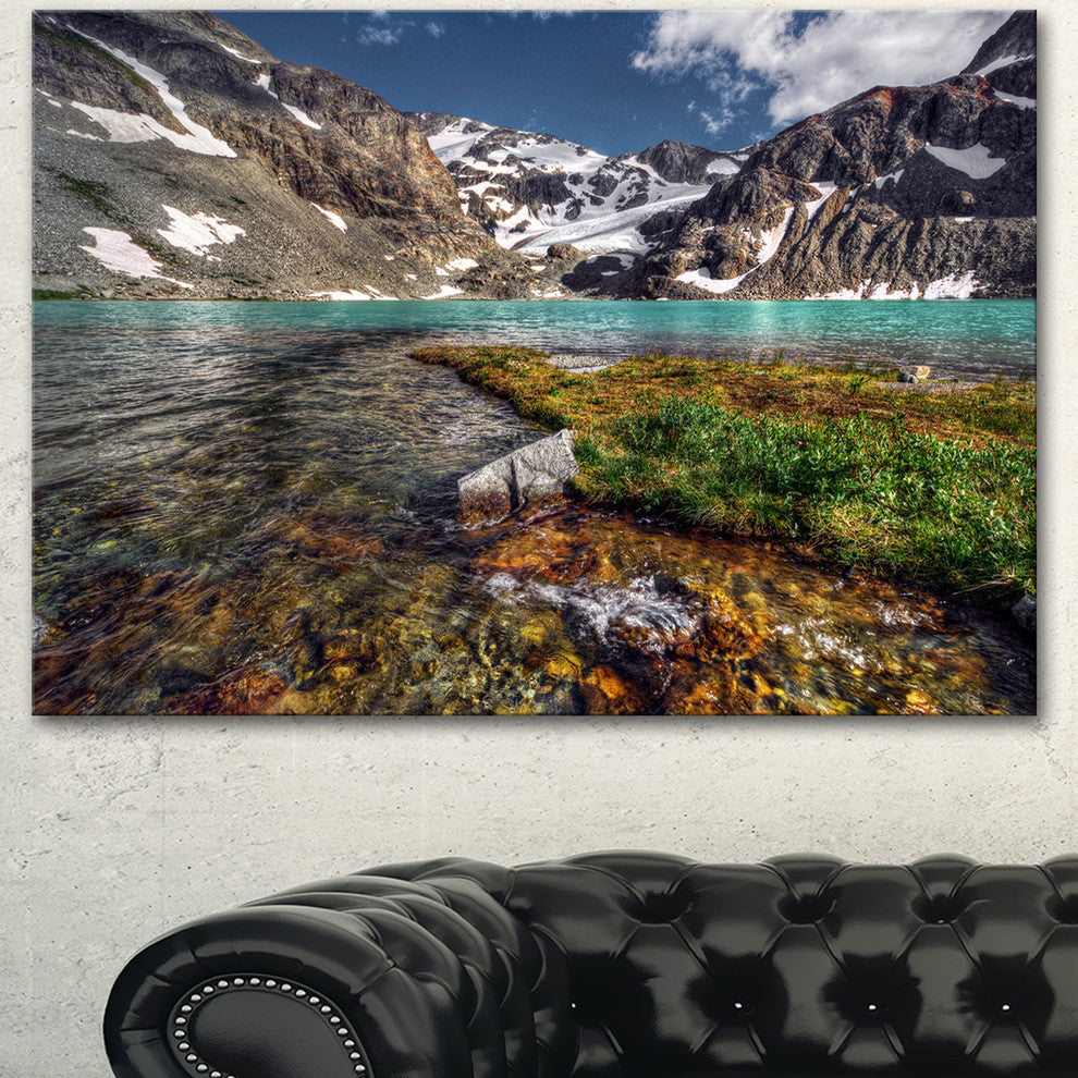 Crystal Clear Creek in Mountains, Large Landscape Canvas Art Print, 60"x28"