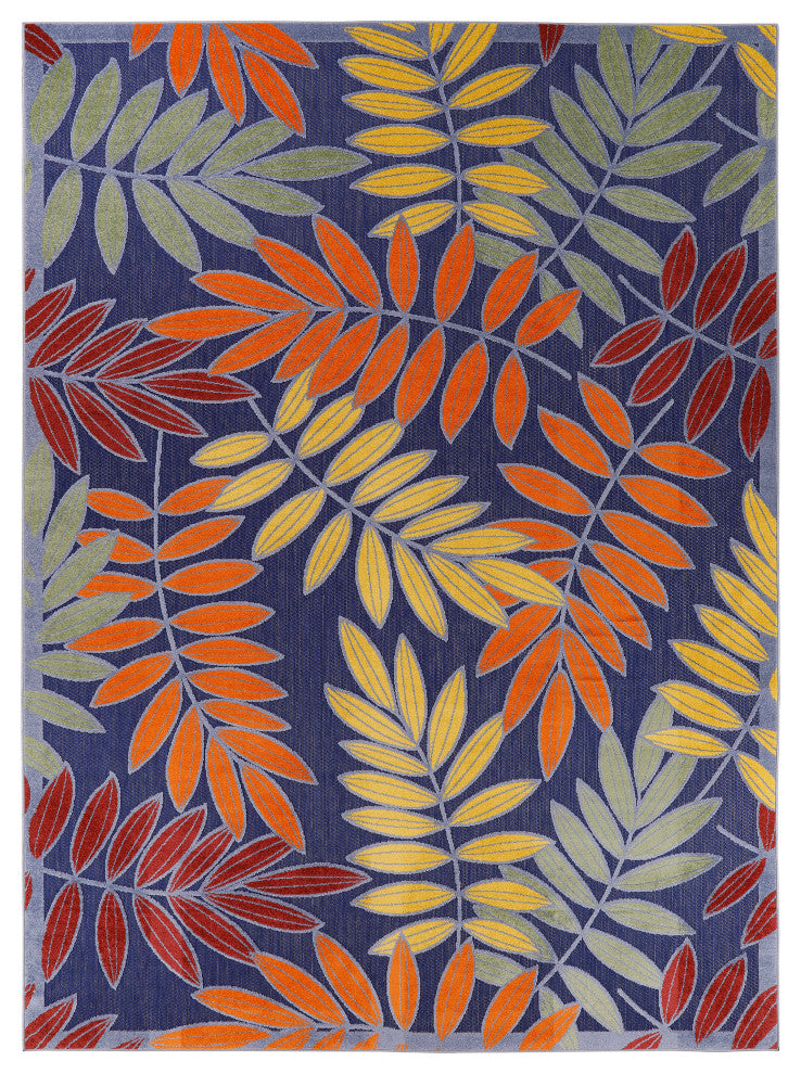 Nourison Aloha 9' x 12' Navy Multicolor Outdoor Area Rug