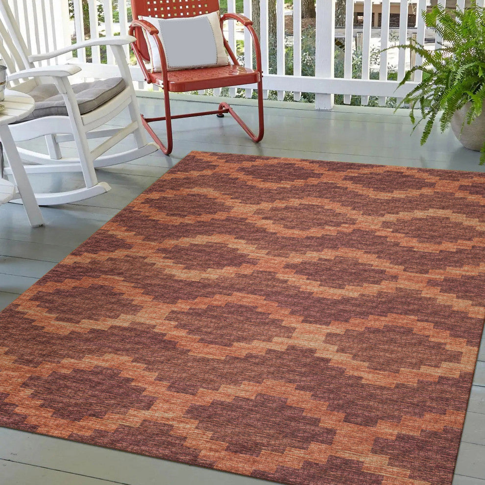 Indoor/Outdoor Sedona SN9 Spice Machine Washable 8' x 10' Rug