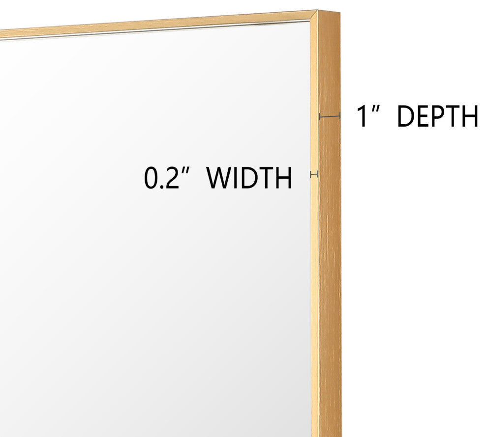 Rectangle Framed Bathroom Vanity Mirror Accent Wall Mirror, Gold, 30"x48