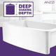 ANZZI Prisma Matte White Solid Surface Farmhouse 36" Single Bowl Kitchen Sink