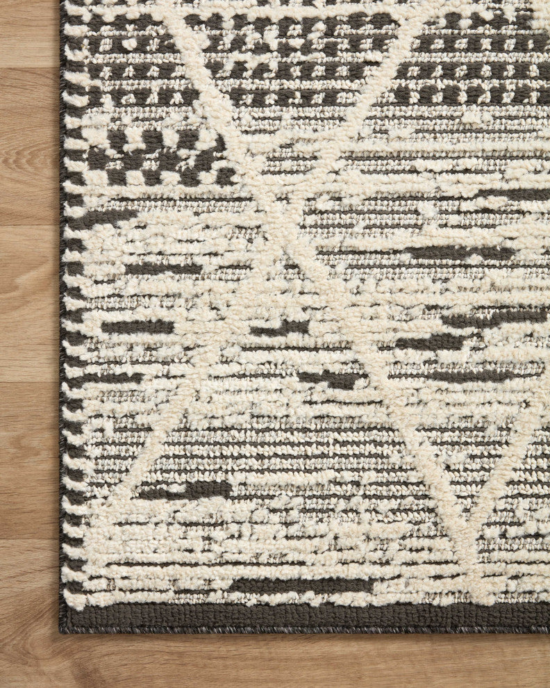 Loloi II Fabian Charcoal/Ivory 18"x18" Sample Rug