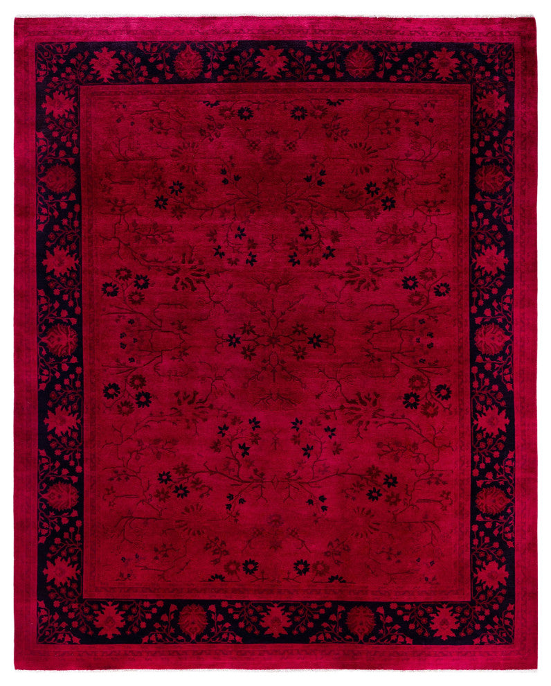 Overdyed One-of-a-Kind Hand-Knotted Area Rug Pink, 8' 2" x 9' 10"