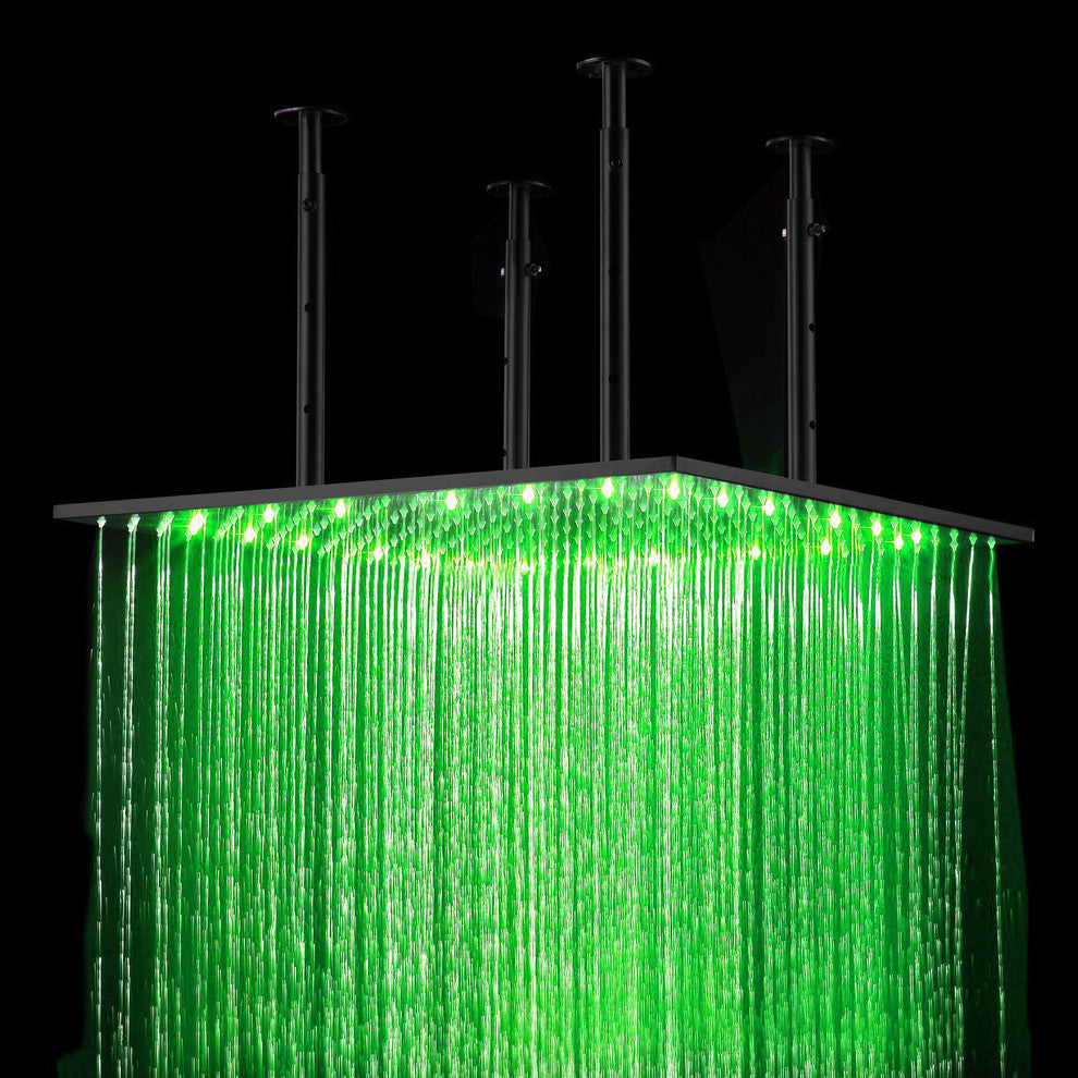 Fontana 40" Oil Rubbed Bronze Color Changing LED Rain Shower Head, Solid Brass