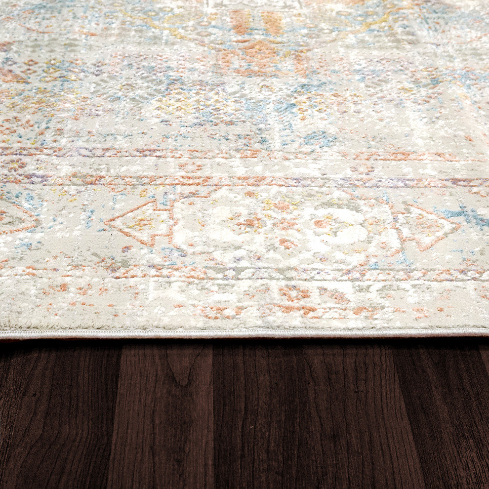 Valley Modern Area Rug, Gray/Red, 7'10"X10'10"