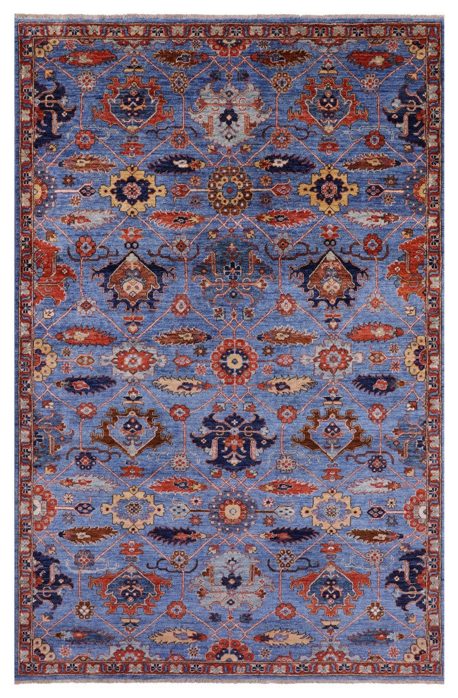 5' 10" X 9' 0" Hand Knotted Persian Fine Serapi Wool Rug - Q12868