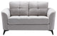Benzara BM287964 Odin 60" Modern Loveseat, Tufted Cushions, Light Gray