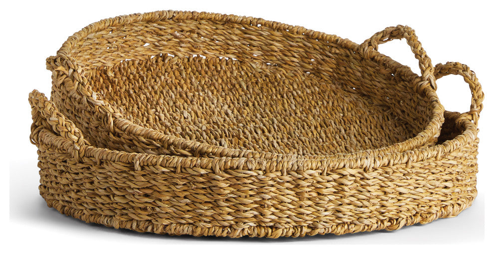 Seagrass Round Trays, Set of 2