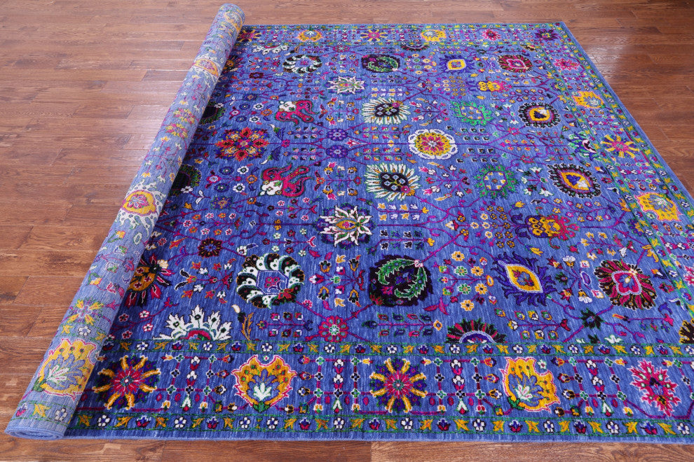 Wool & Silk Persian Hand Knotted Rug 8' 11" X 12' 5" - Q15779