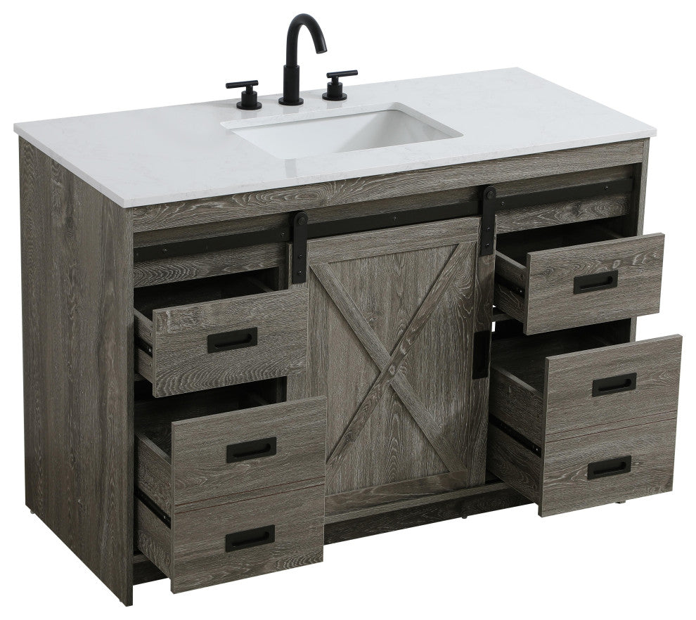 Home Living 48" Single Bathroom Vanity, Rustic Grey