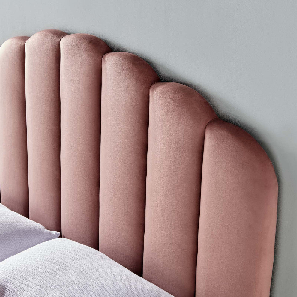 Headboard, King Size, Velvet, Pink, Modern Contemporary, Bedroom Master Suite