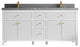 Sonoma 72 Double Sink Reeded Bath Vanity in White 2" Piatra Gray