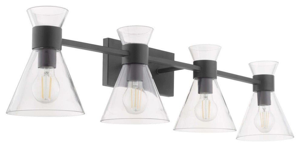 Quorum International 5119-4 Beldar 4 Light 38"W Vanity Light - Matte Black /