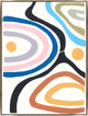 24x32 Colorful Lines IV, Framed Artwork, Silver