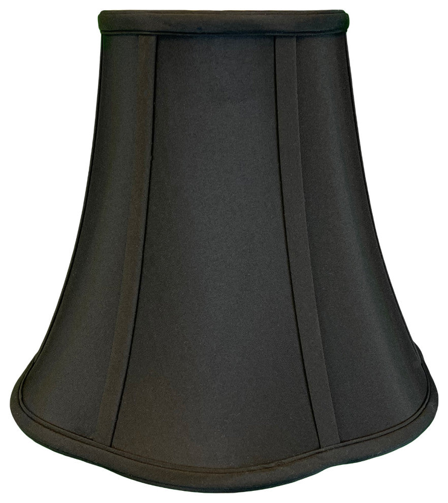 Royal Designs Bottom Outside Scallop Bell Lamp Shade, Black, 5x10x8.25