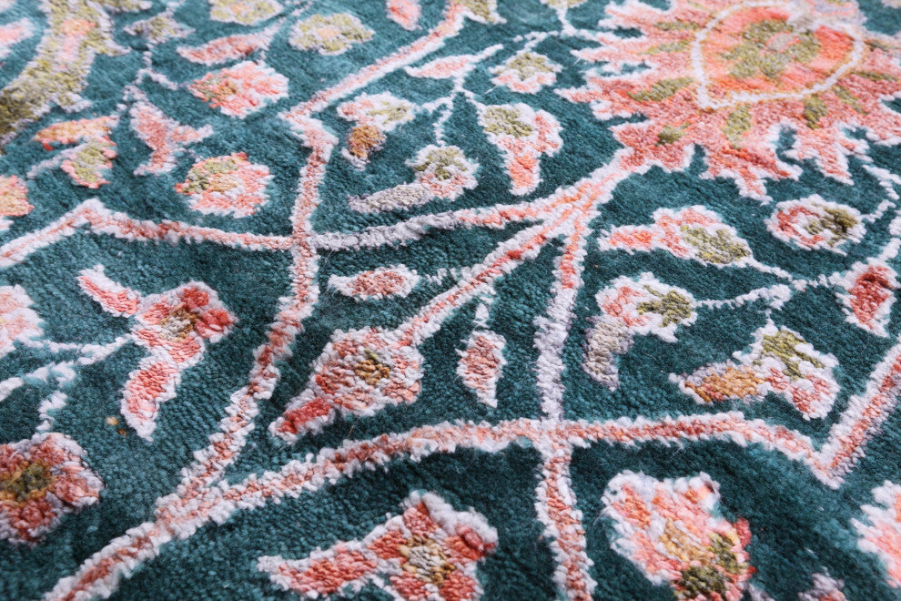 9' 0" X 12' 2" Modern Hand Knotted Wool & Silk Rug - Q15531