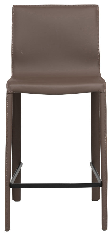 Elite Living Stan Leather 26" Counter Height Bar Stool, Mink Brown