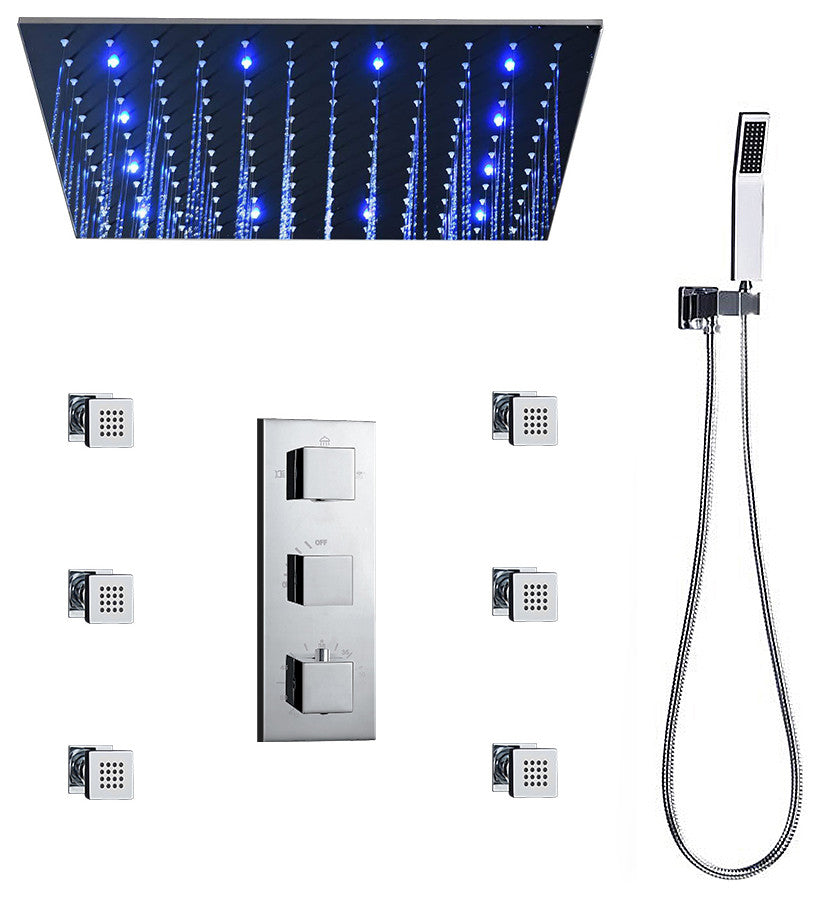 Fontana 2 Functions Rain and Mist Shower Head Set With Shower Body Sprays