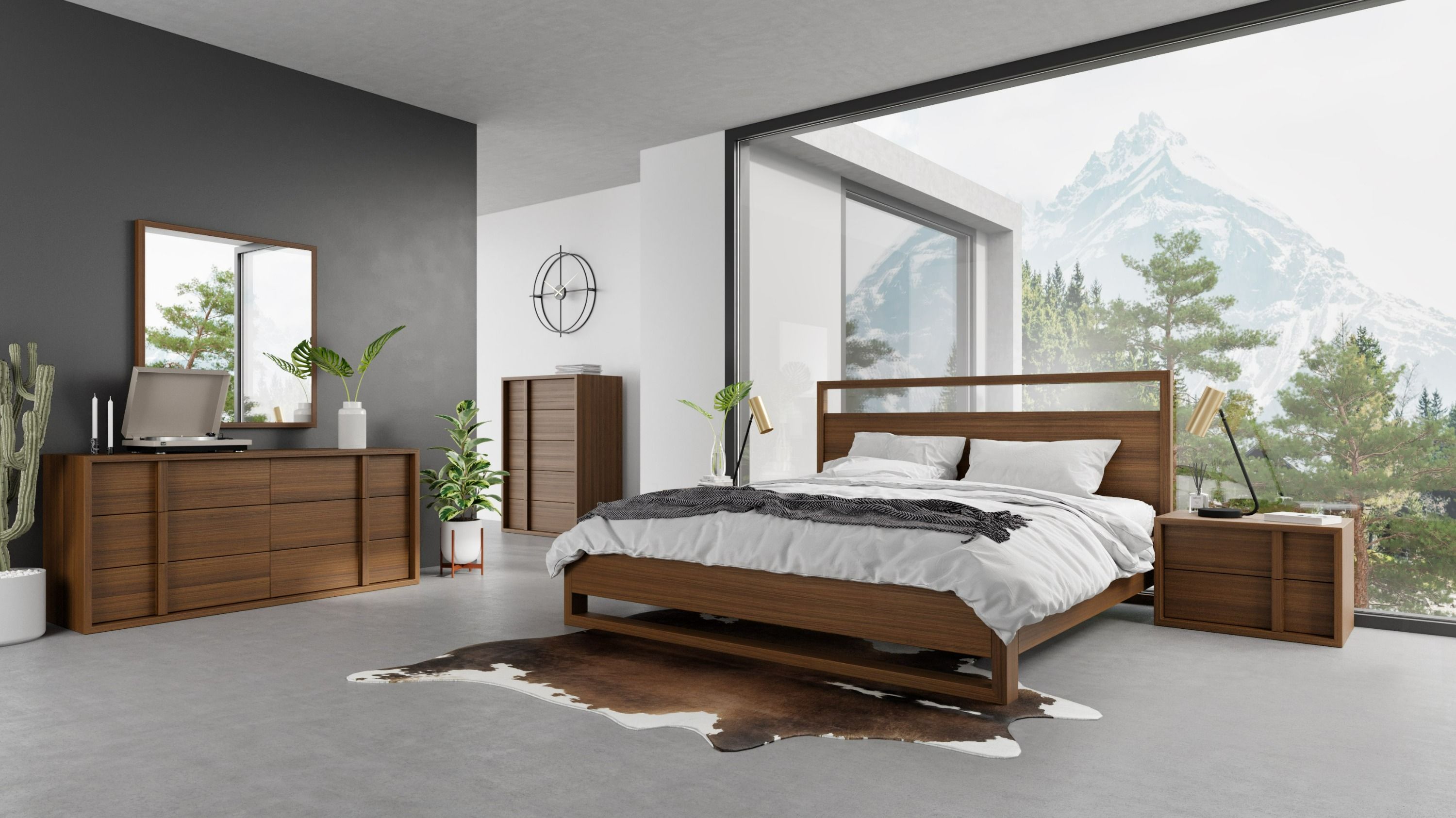 Nova Domus Berlin Modern Walnut Bed, Queen