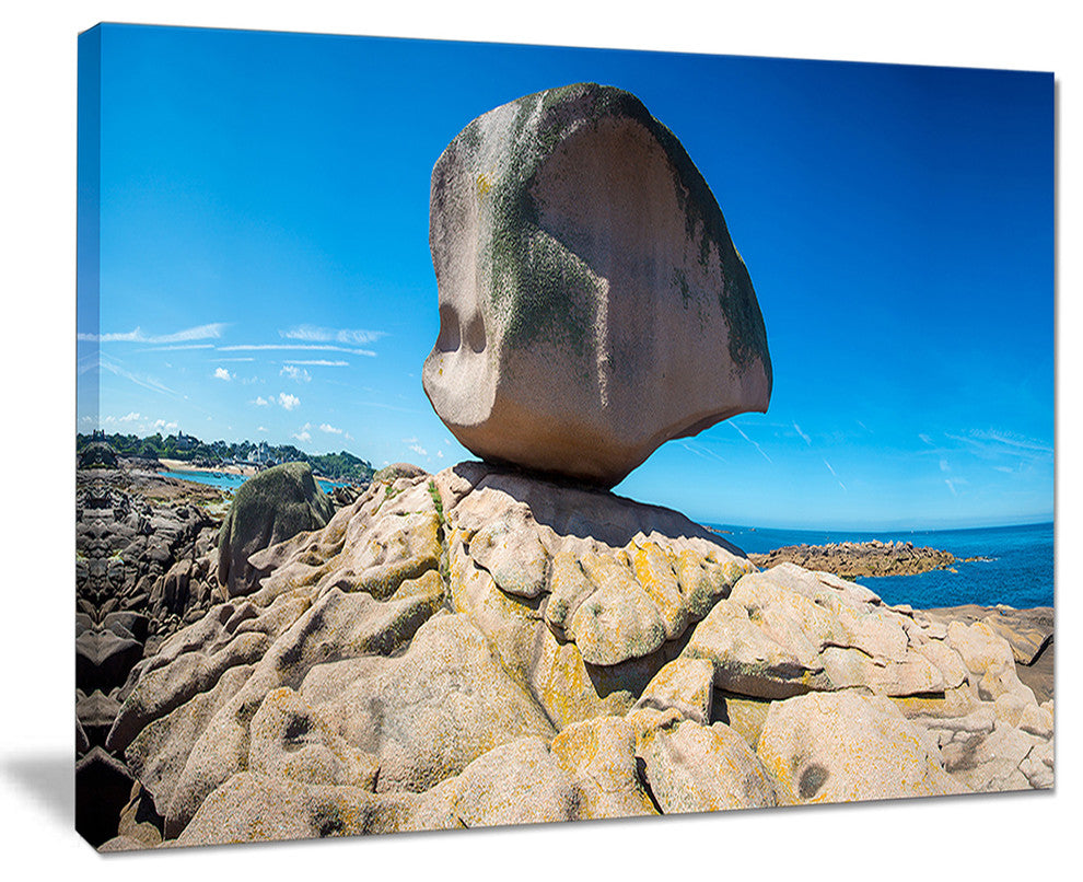 "Pink Rock in Tregastel" Landscape Canvas Photo Print, 20"x12"