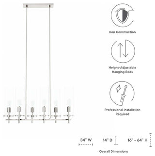 Skylark 6-Light Chandelier, Clear Polished Nickel