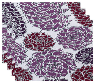 Olivia, Floral Print Placemat, Purple