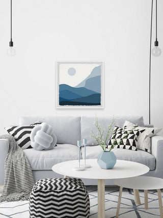 "Lush Blue Mountains" Framed Painting Print, 32x32
