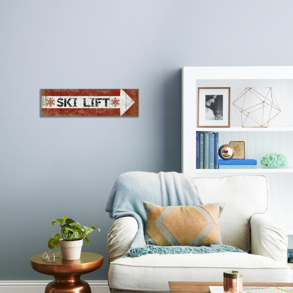Right Arrow Towards Ski Lift Wall Decor