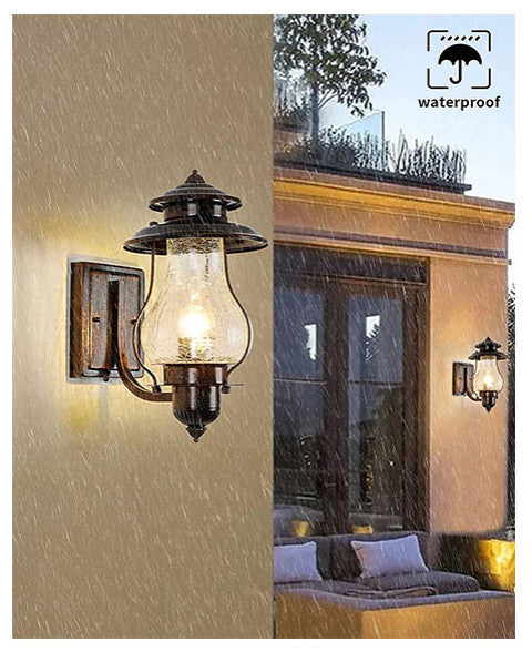 Outdoor Vintage Lantern Glass Dusk To Dawn Outdoor Lighting