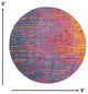 8' Blue And Pink Round Abstract Power Loom Area Rug
