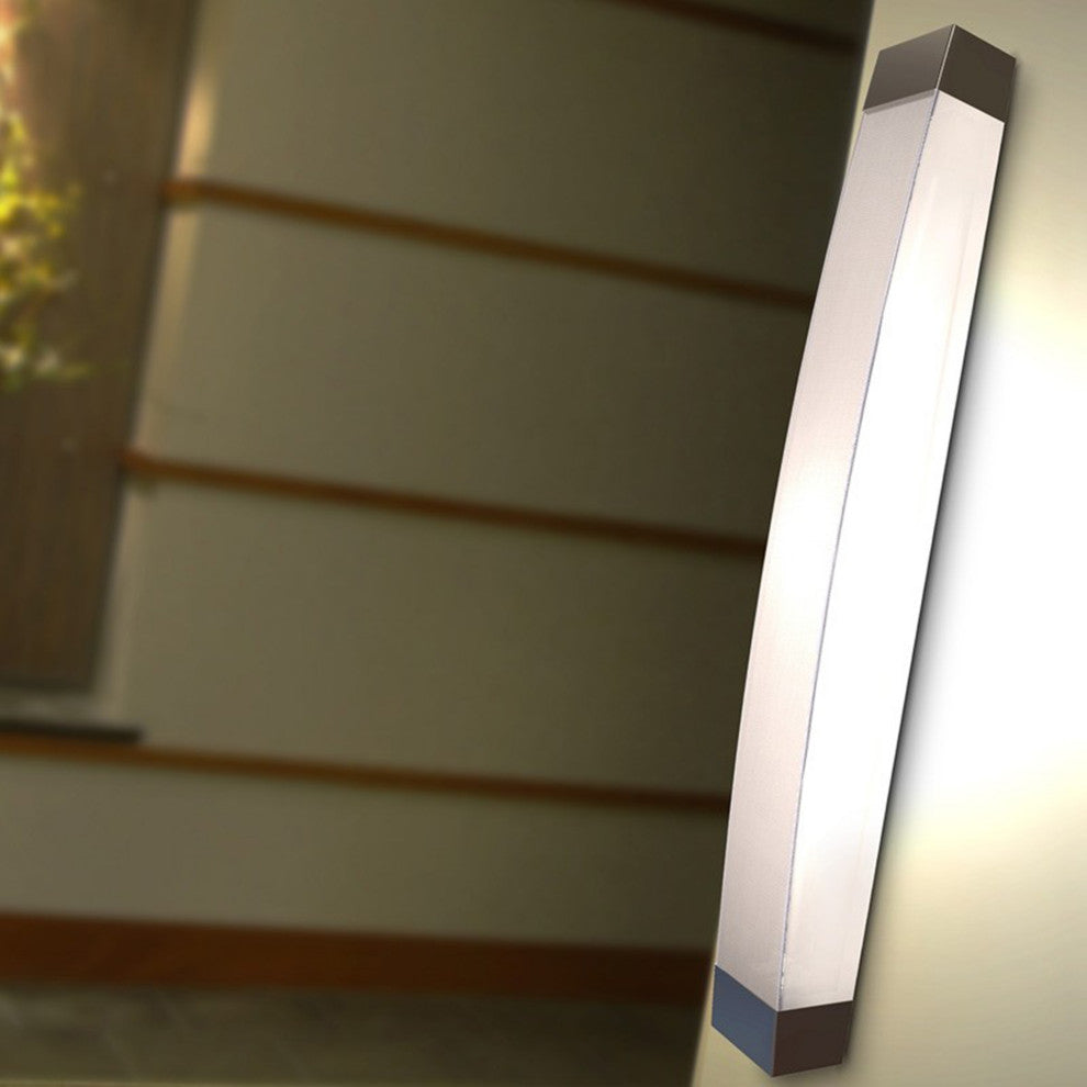Algiers LED Vanity, Linen Acrylic Shade, Satin Nickel, 37"