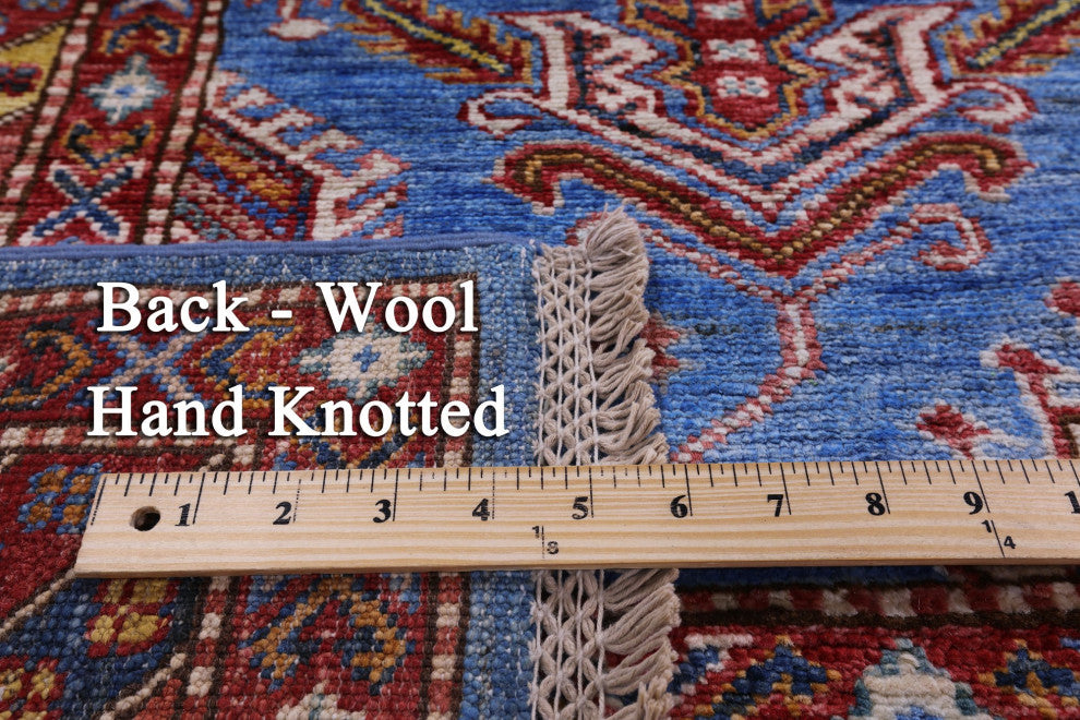 8' 2" X 10' 4" Geometric Super Kazak Handmade Rug Q9517