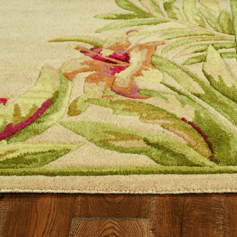 5' X 8'  Wool Ivory  Area Rug