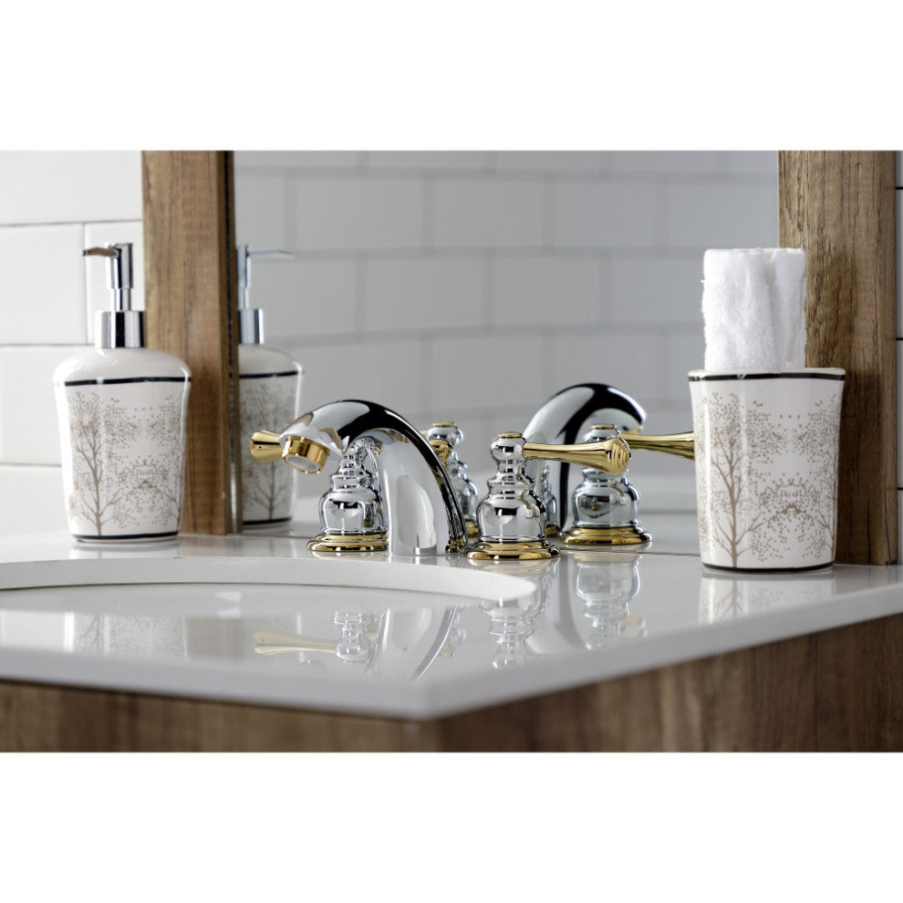 Kingston Brass KB944BL Widespread Bathroom Faucet, Chrome /Polished Brass