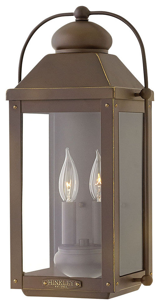 Hinkley Anchorage Medium Wall Mount Lantern, Light Oiled Bronze