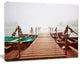 Boats in Mysterious Fog, Boat Canvas Art Print, 20"x12"