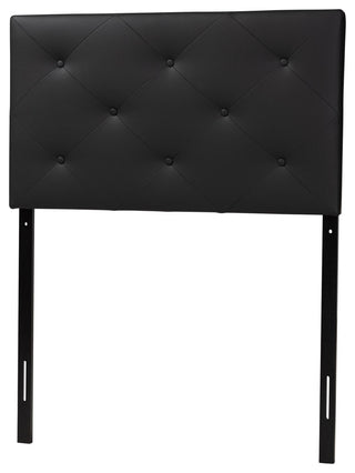 Baltimore Modern Black Faux Leather Upholstered Twin Size Headboard
