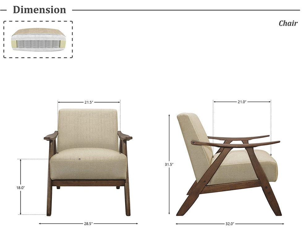 Modern Accent Chair, Brown