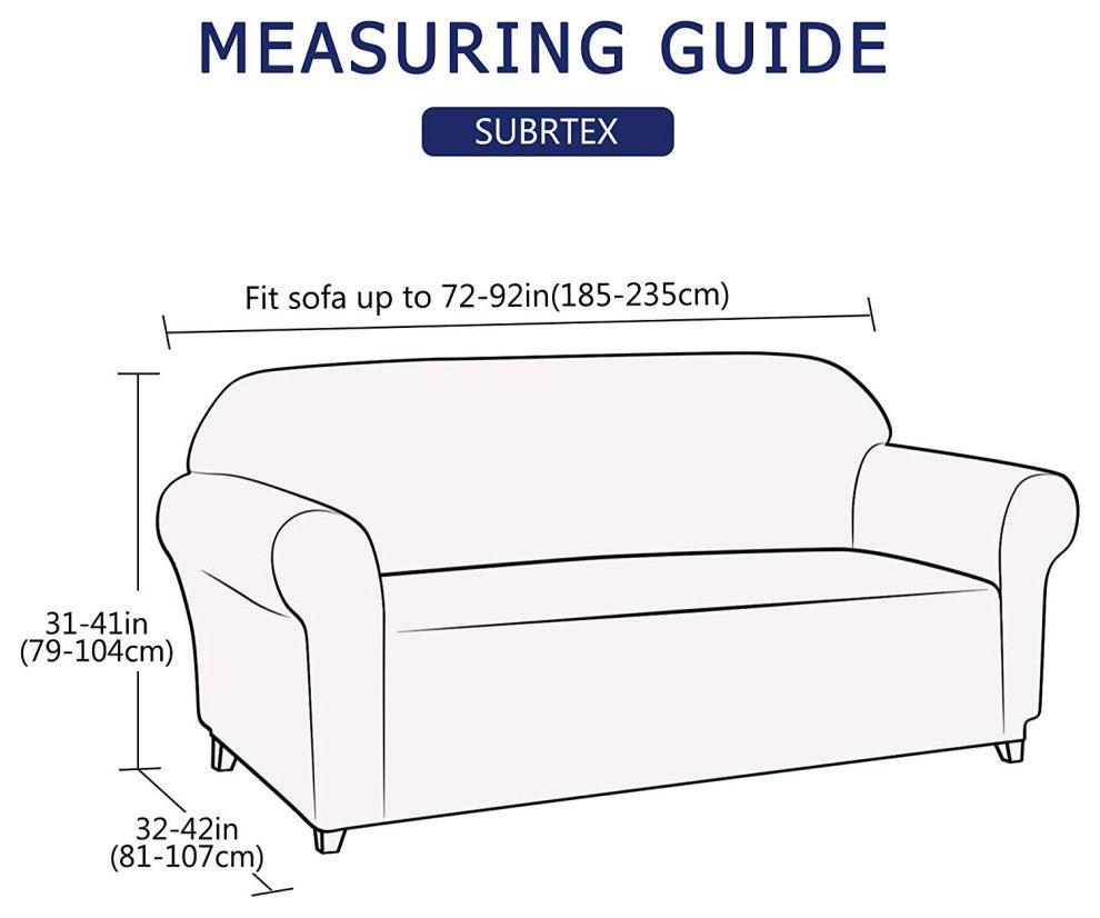 Subrtex 1-Piece Jacquard Stretch Armchair Loveseat Sofa slipcover, Chocolate, So