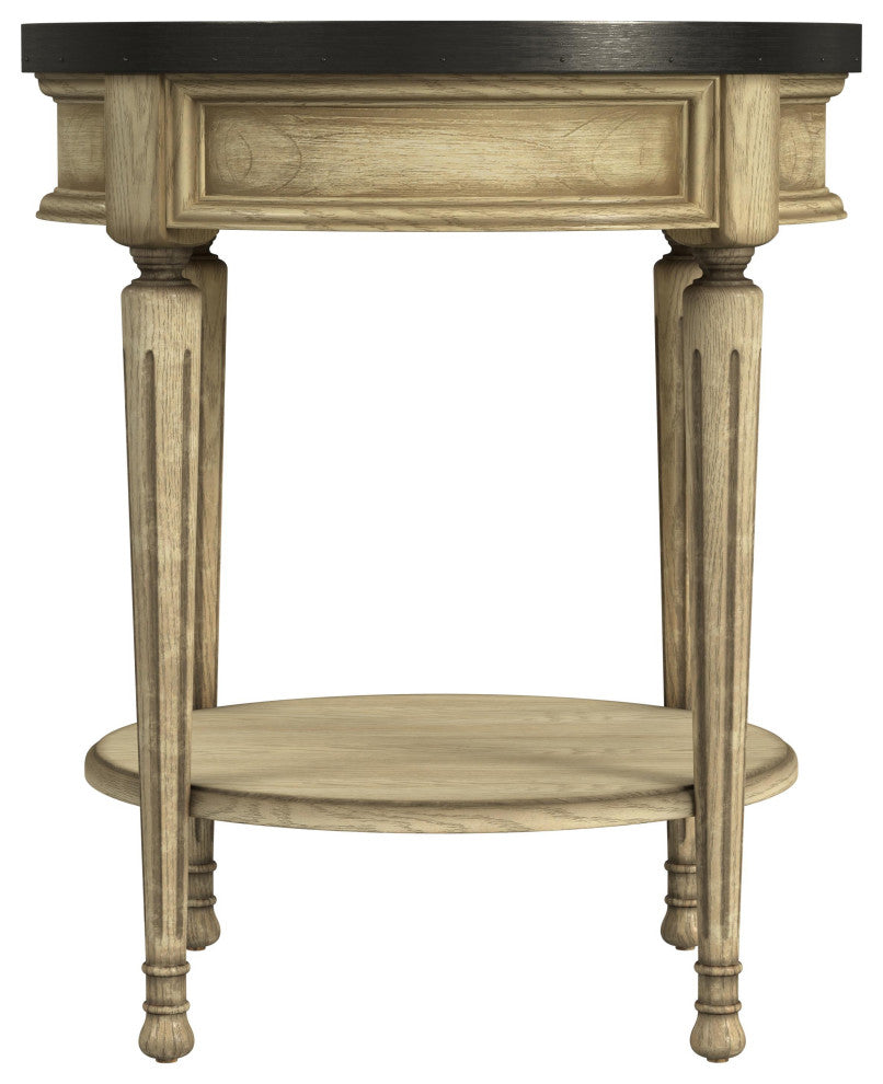 Sampson  Accent Table with Storage, Antique Beige