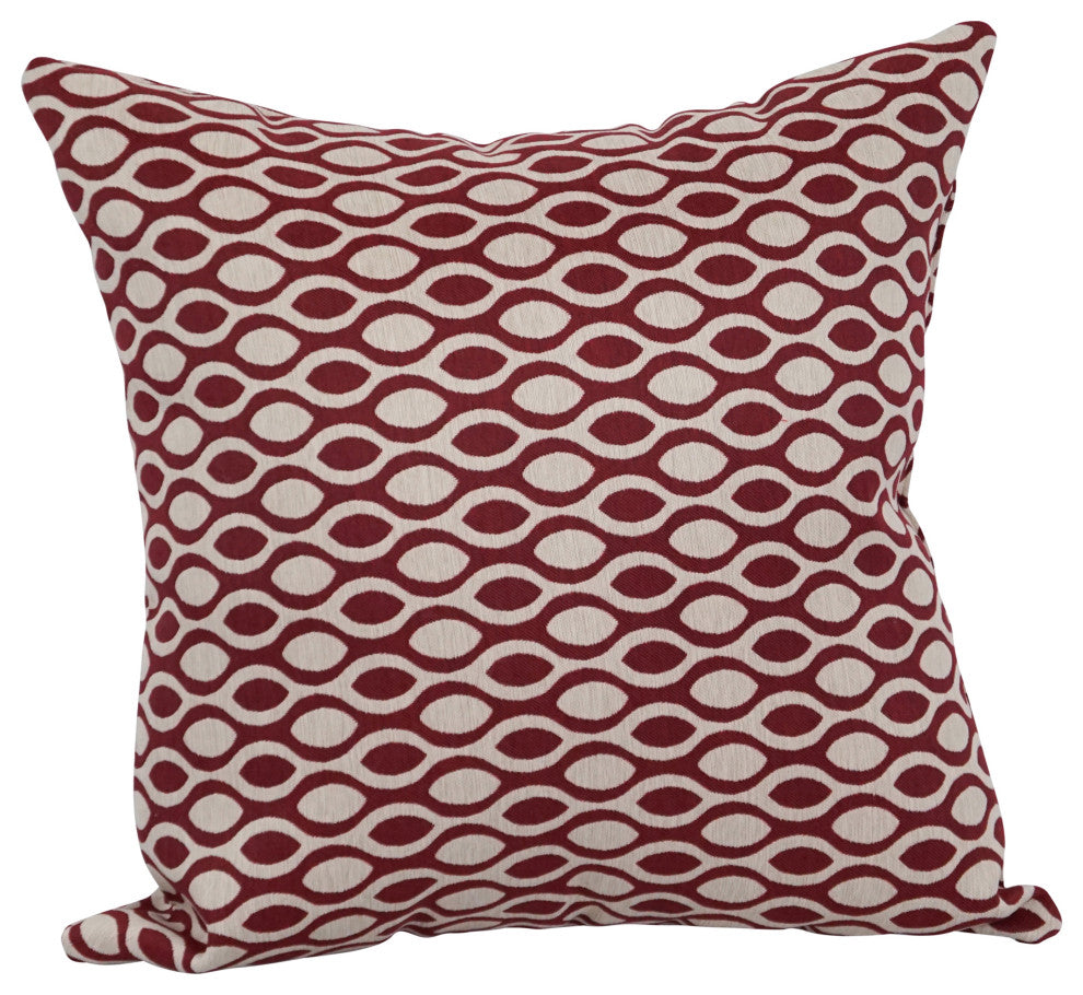 17" Jacquard Throw Pillows With Inserts, Set of 4, Ozero Wine
