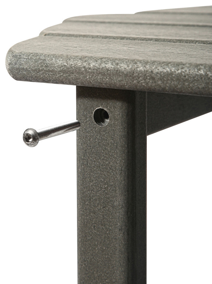 2 Tier Patio Table, Adirondack Outdoor Coffee Table for Backyard Pool, Gray