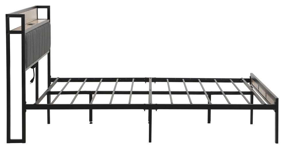 Gewnee Queen Size Metal Platform Bed Frame