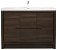 Freestanding Bath Vanity Set, Grey Oak, Integrated Solid Surface Sink, 48"