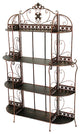HomeRoots Burnished Copper Medallion 4 Shelf Bakers Rack