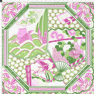 Red from Scalamandre 20" Decorative Pillow, Koi Fish Pink Multi