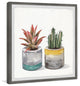 "Succulent Pair" Framed Painting Print