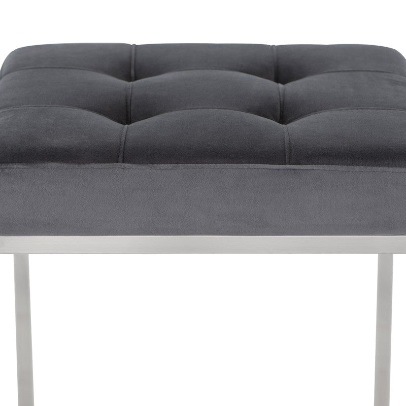 Chi Tarnished Silver Fabric Bar Stool