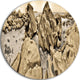 Rocky Praslin Seychelles Panorama, Landscape Disc Metal Wall Art, 23"