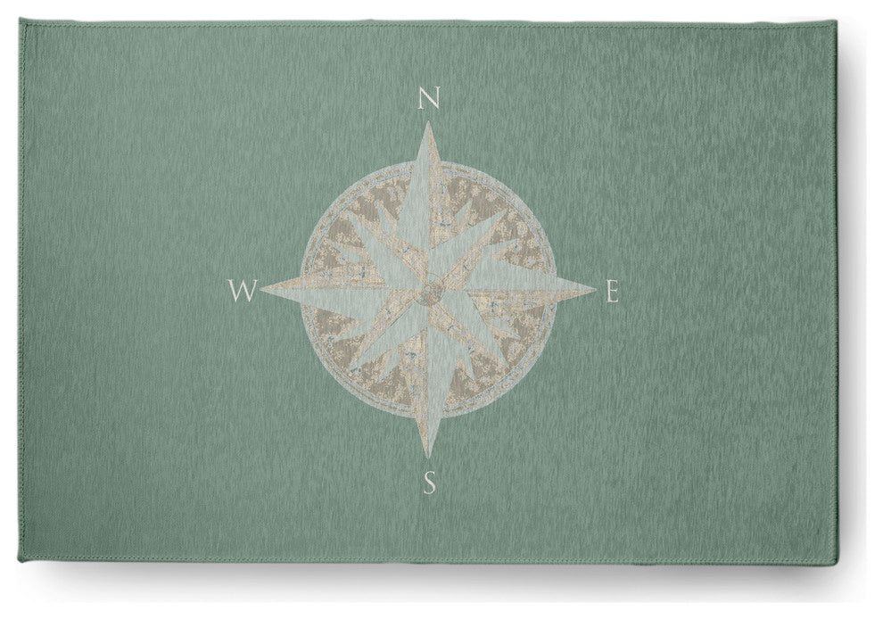 4' x 6' Compass Nautical Indoor/Outdoor Rug, Sage